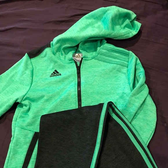 green and black adidas tracksuit